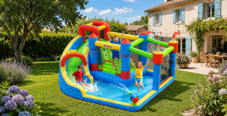Sautez à pieds joints dans le fun au jardin