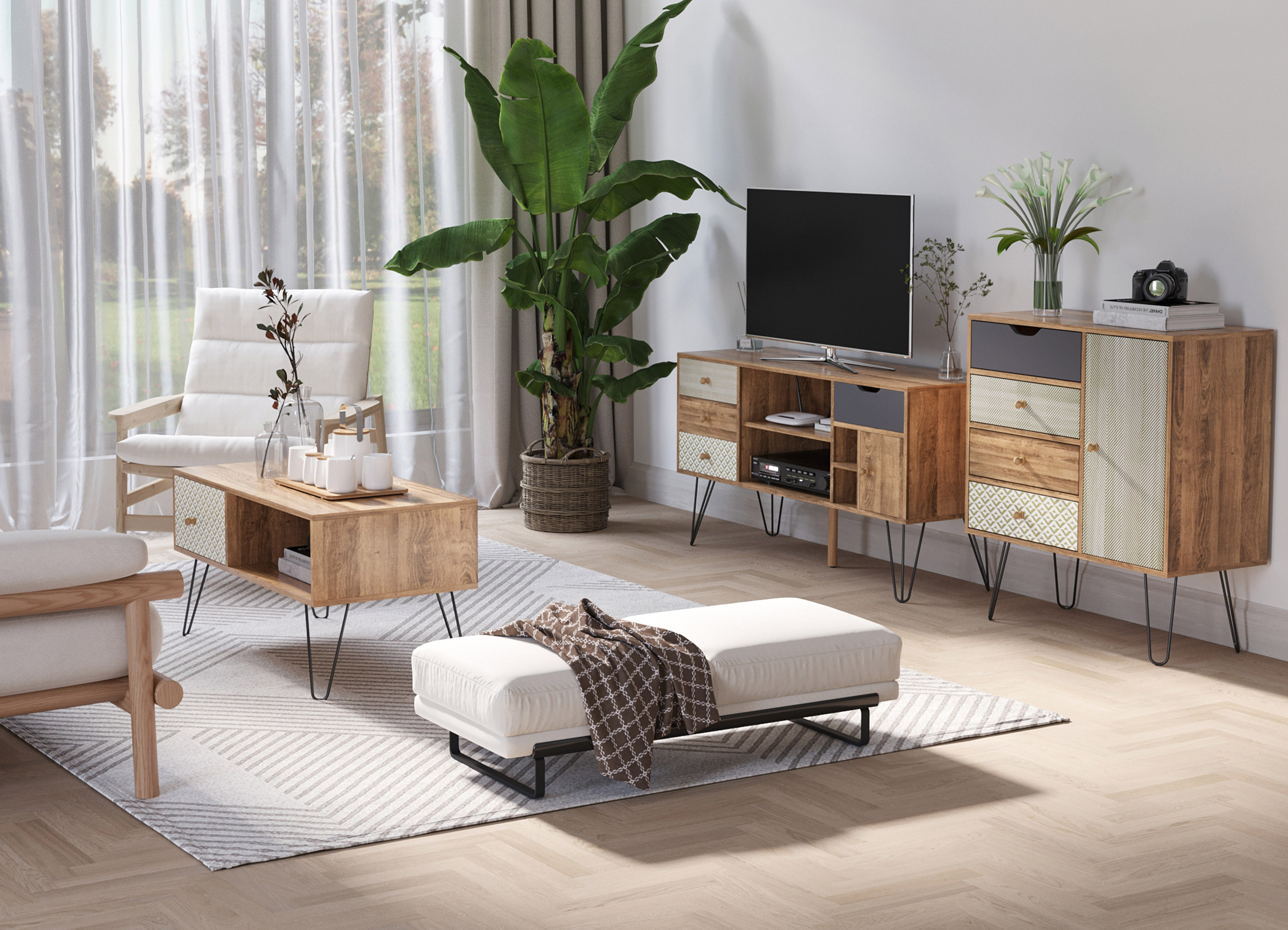 Salón de estilo boho