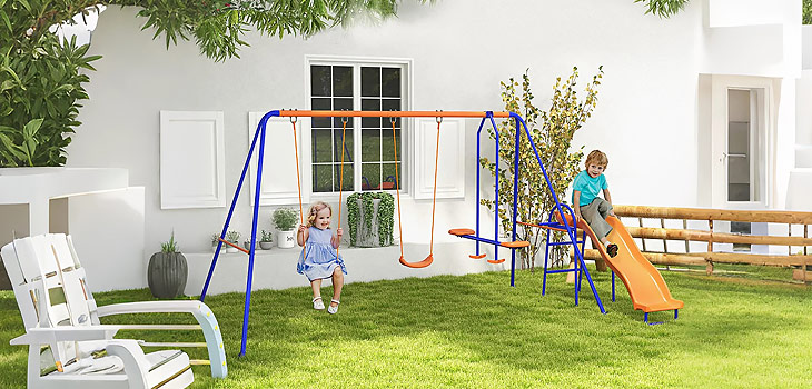 Columpios y toboganes
