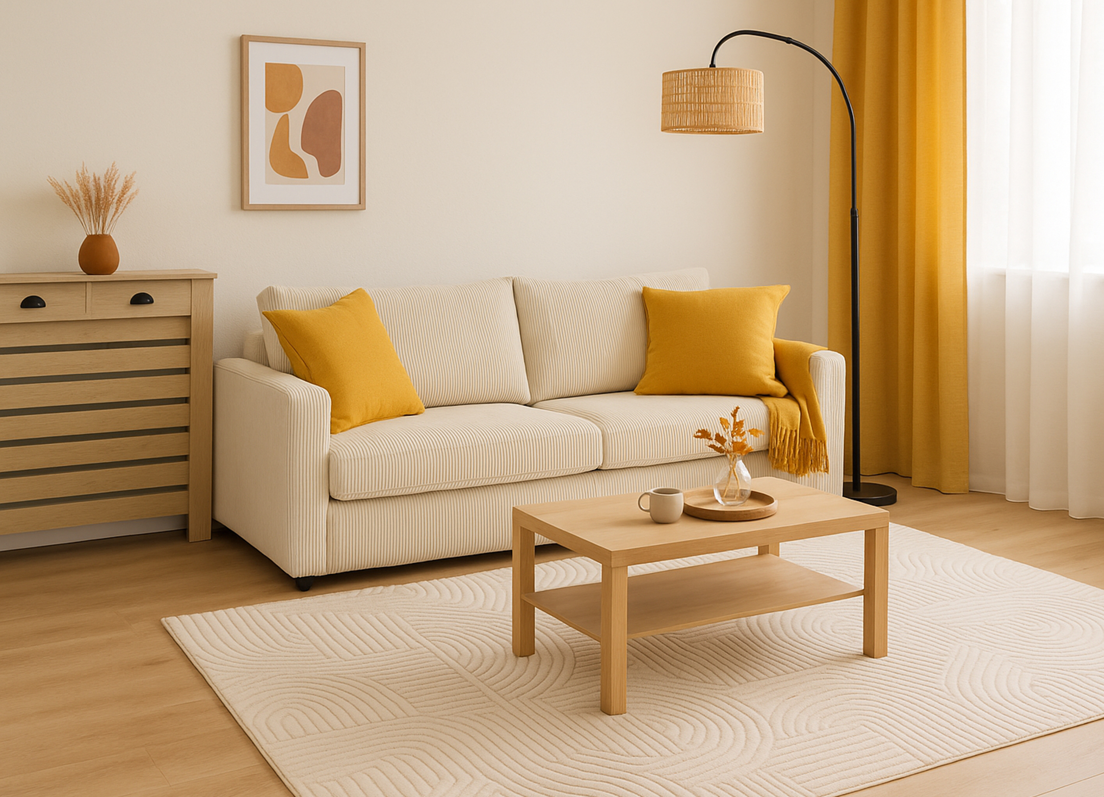 Salón acogedor con aire de otoño