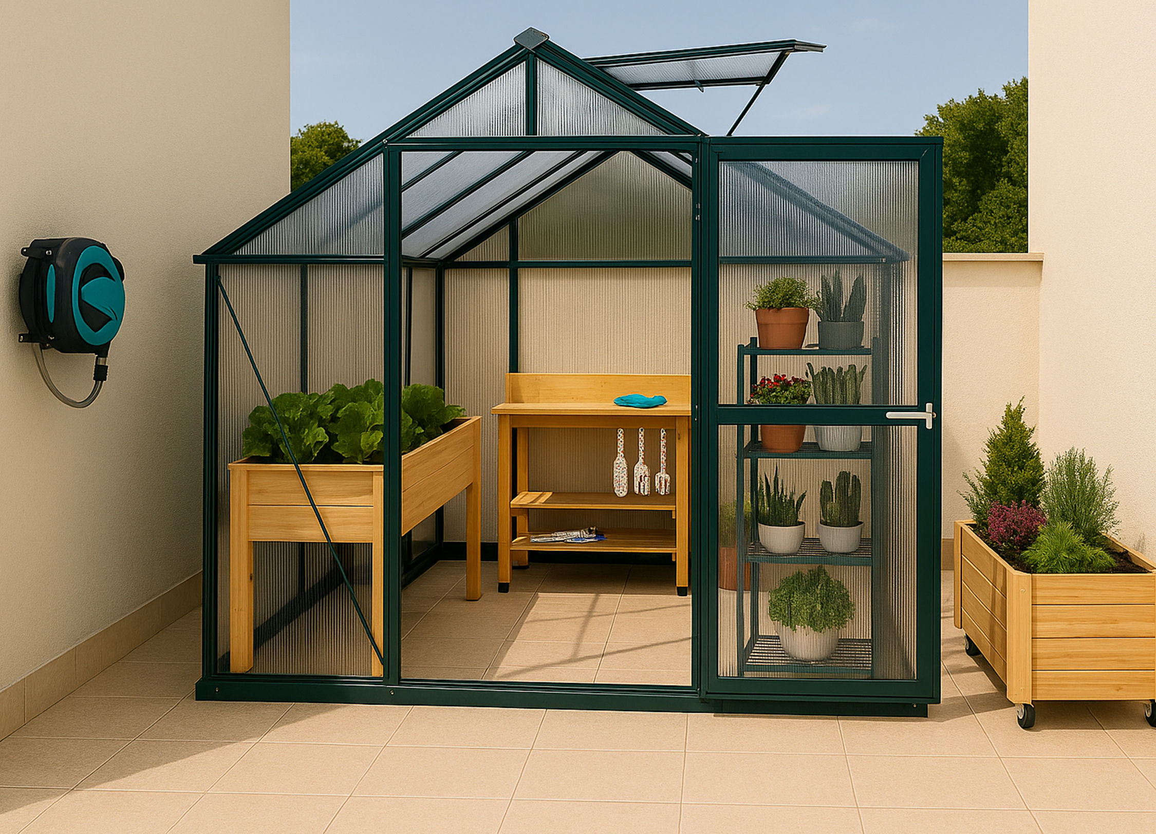 Invernadero compacto para cultivar en casa