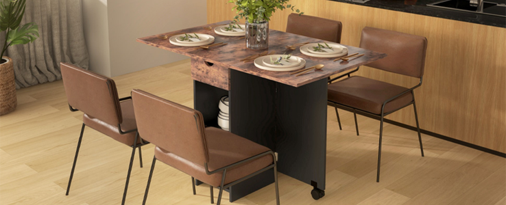 Mesa de cozinha extensível e dobrável