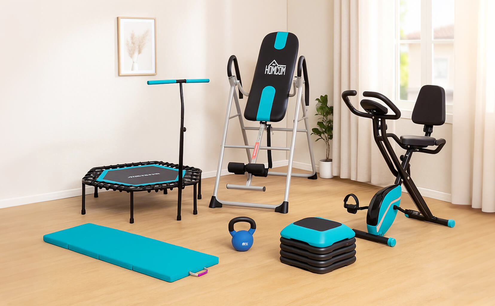 Espacio fitness para entrenar y relajarte en casa