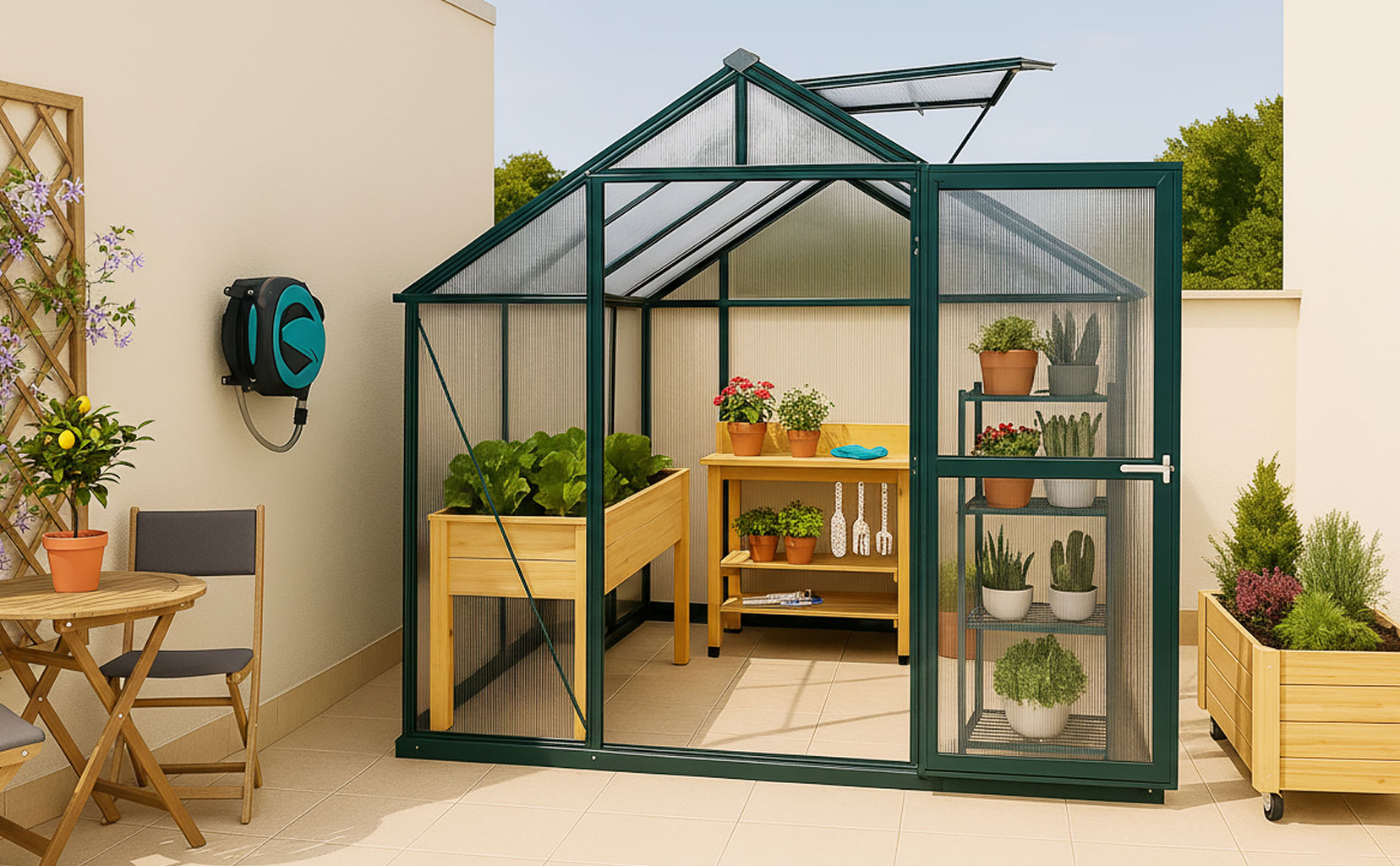 Invernadero compacto para cultivar en casa