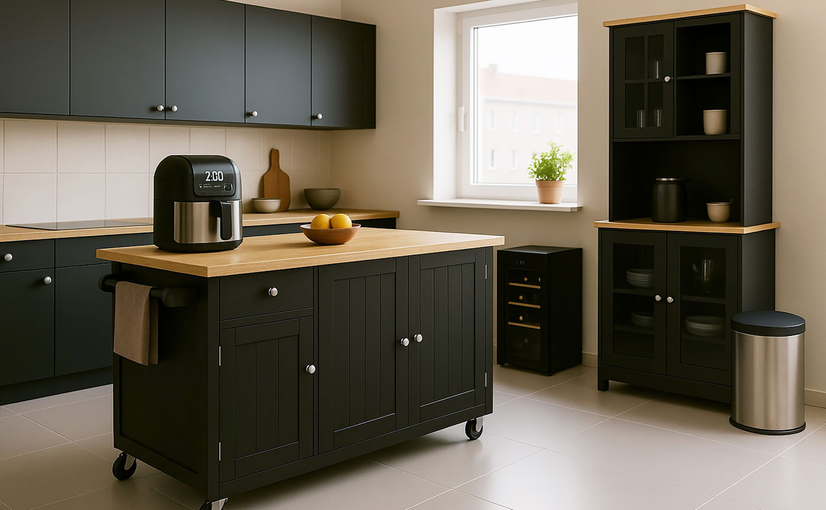 Cocina moderna con isla central