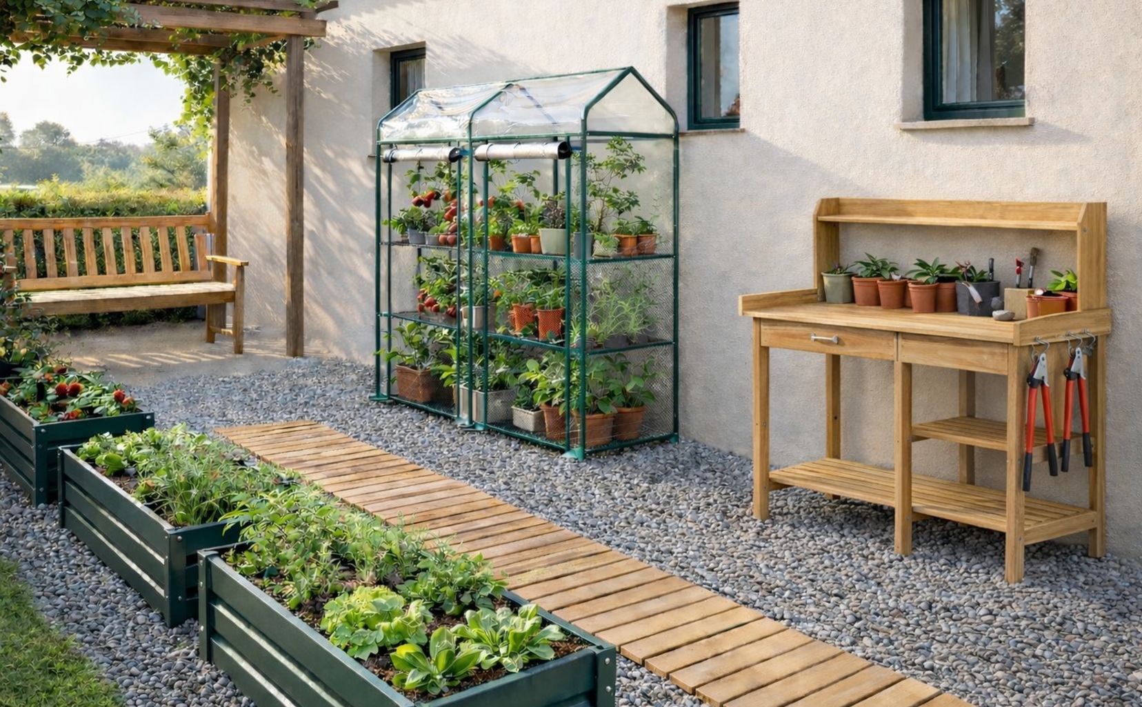 Zona de cultivo en el jardín