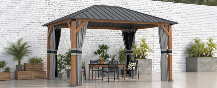 Gazebo con techo rígido