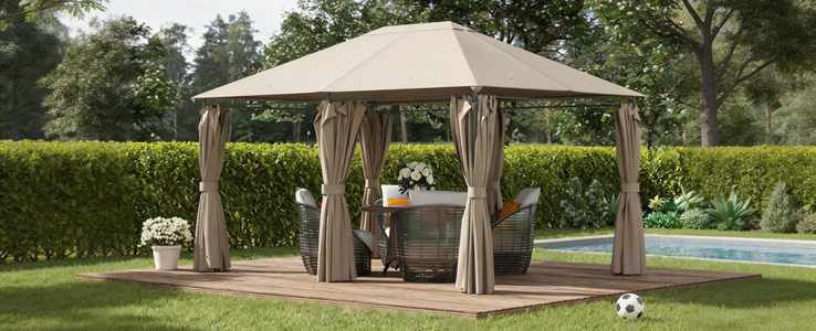 Carpa con cubierta textil