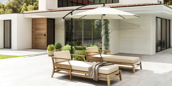 Sombrillas excéntricas con brazo lateral