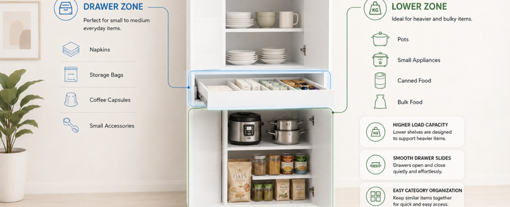 Lower Shelves & Drawers