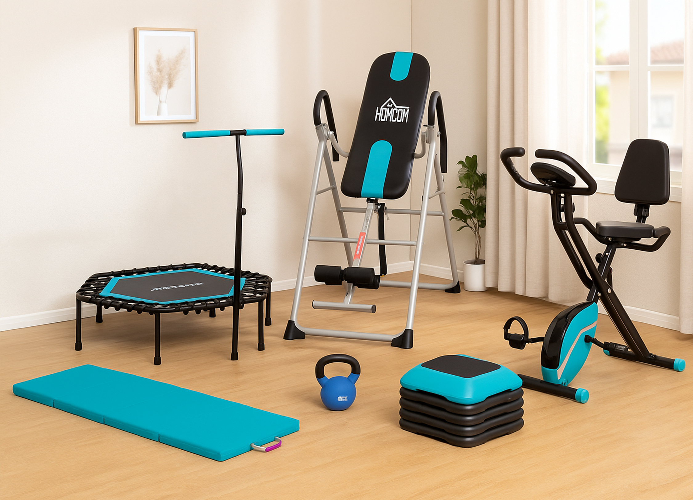 Espaço fitness para treinar e relaxar em casa