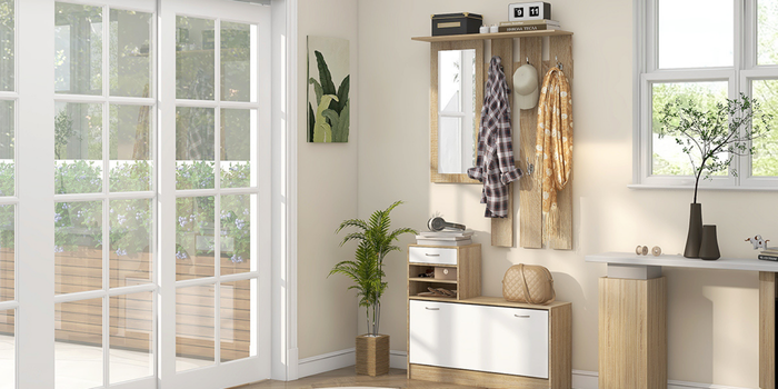 Móvel de entrada com espelho