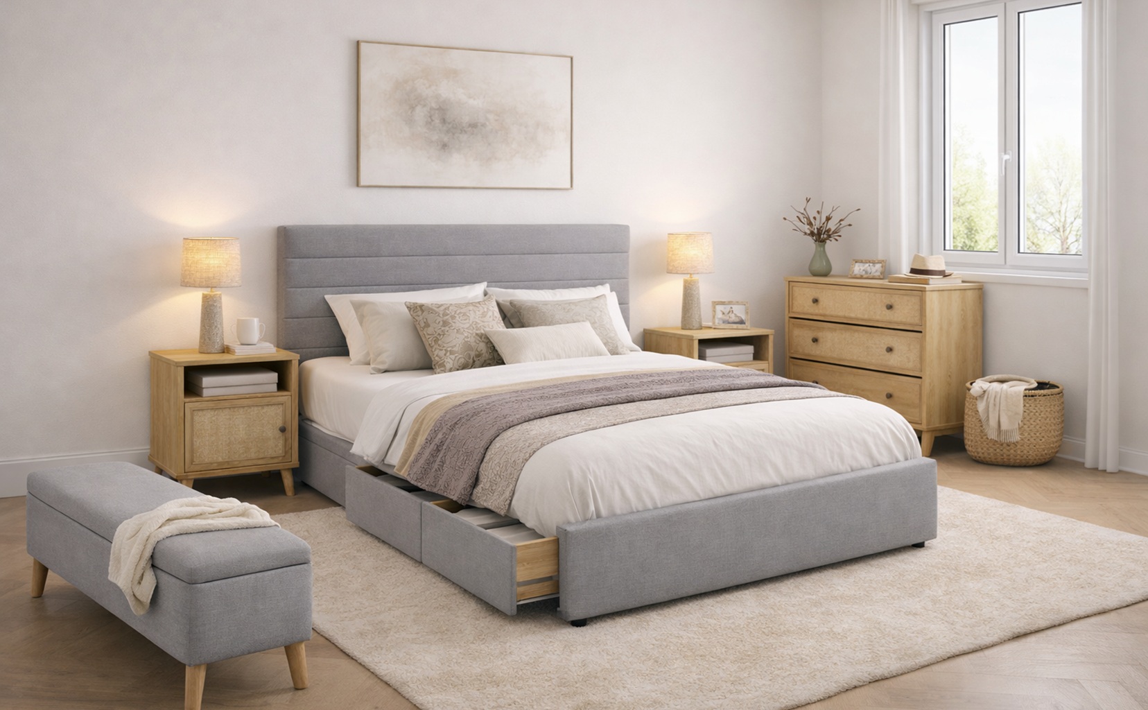 Quarto com espaço de arrumação extra