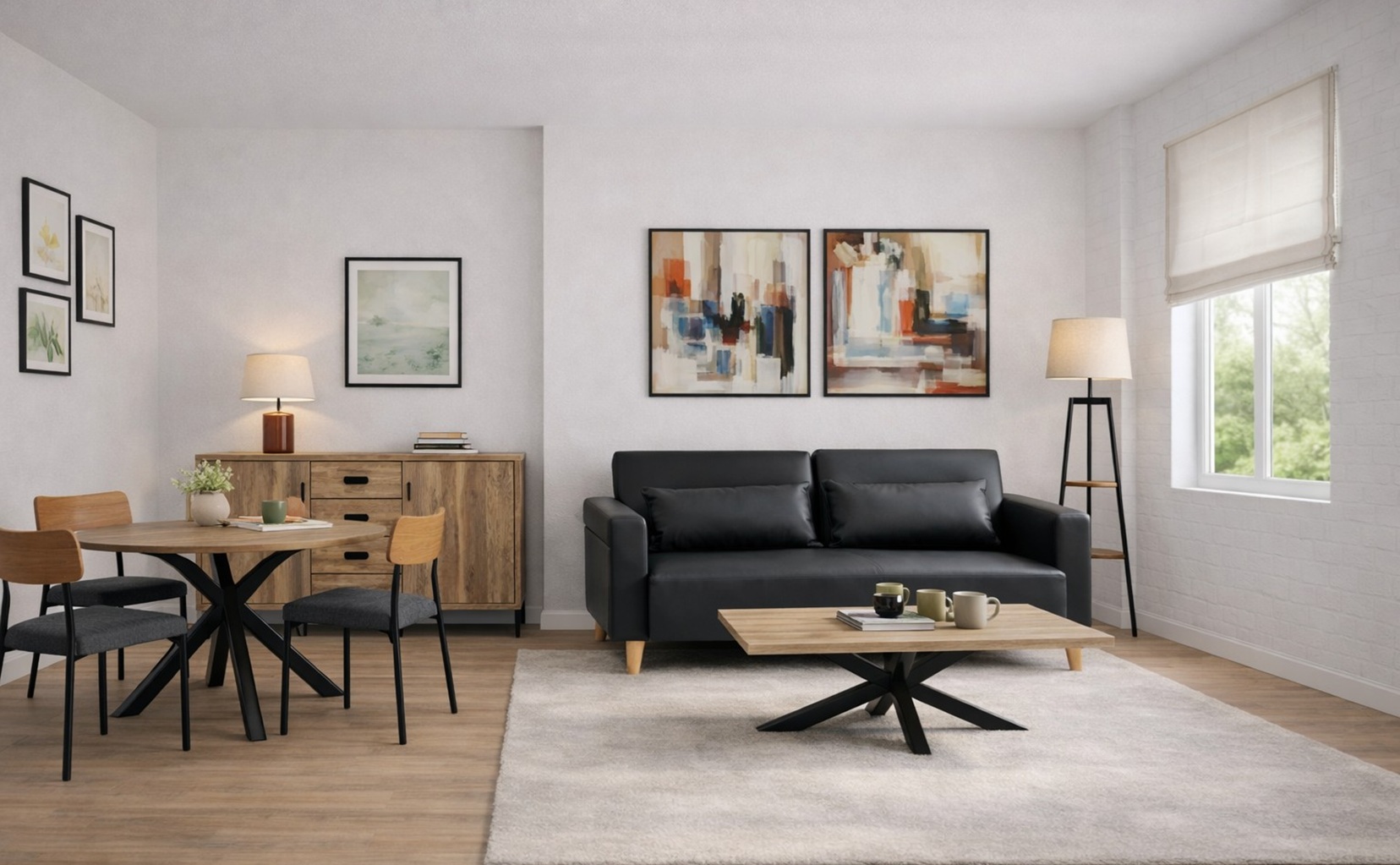 Sala de estar e jantar integrada