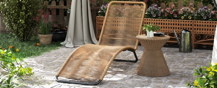 Espreguiçadeira em rattan
