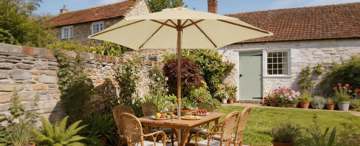 O clássico chapéu de sol de jardim