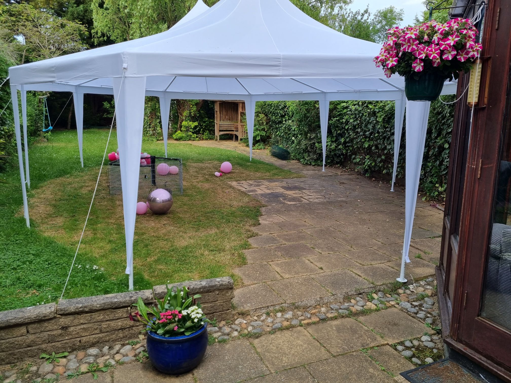 Outsunny Garden Party Tent 8.9x6.5 m Waterproof Marquee Canopy White 10