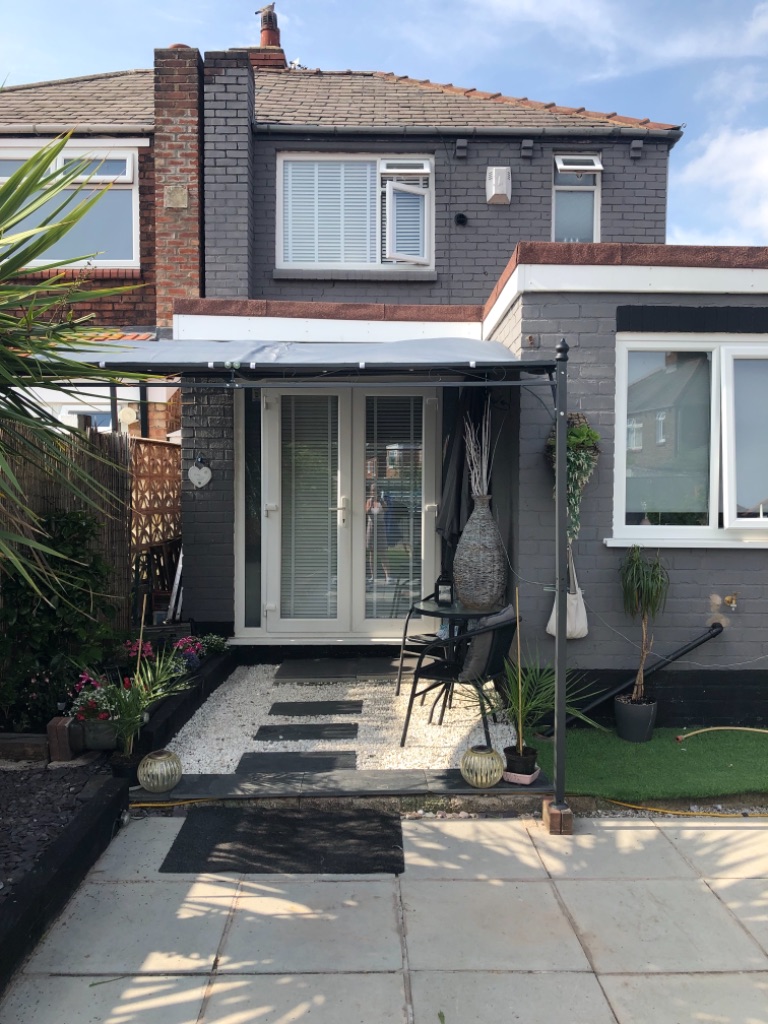 Outsunny 3 x 3 Meters Canopy Metal Wall Gazebo Awning Garden Marquee