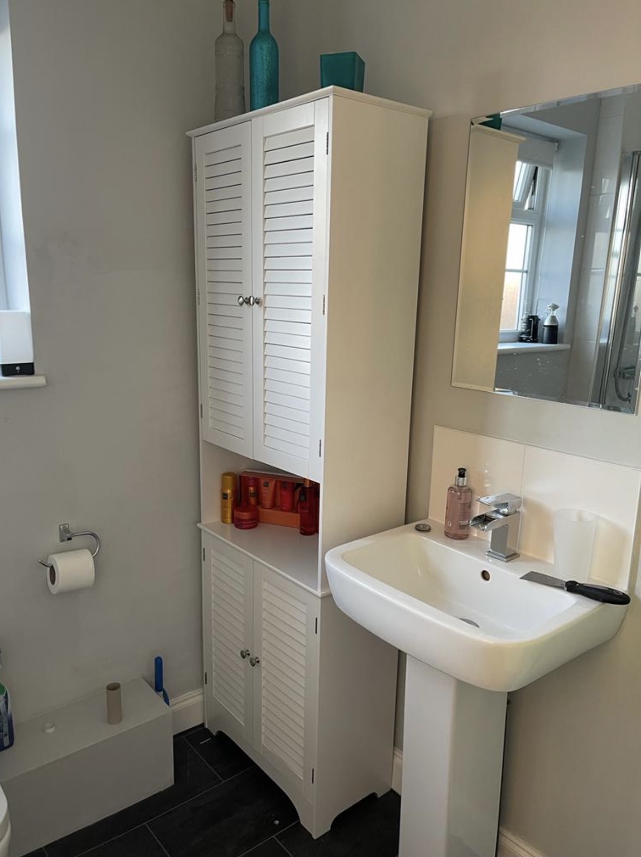 MDF Freestanding 6Tier Bathroom Storage White Aosom UK