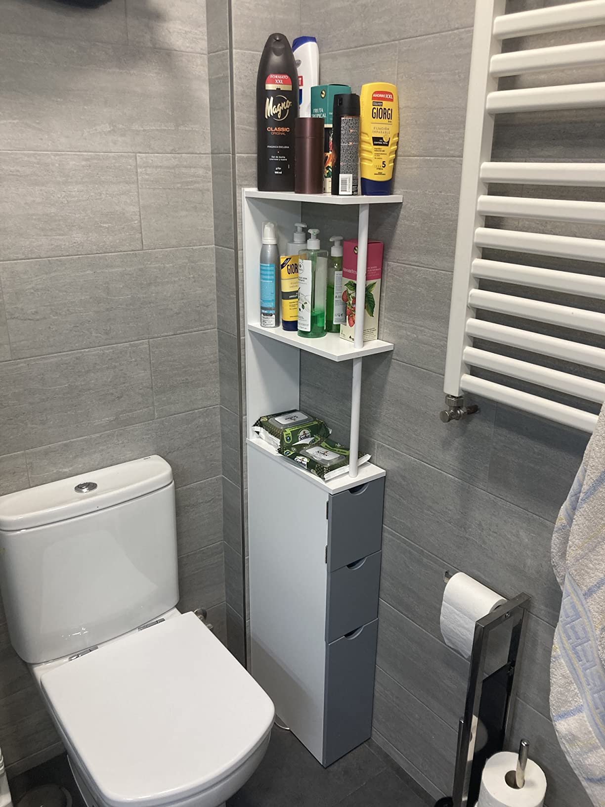 HOMCOM Bathroom Storage Cupboard White Toilet Tissue Cupboard | Aosom UK