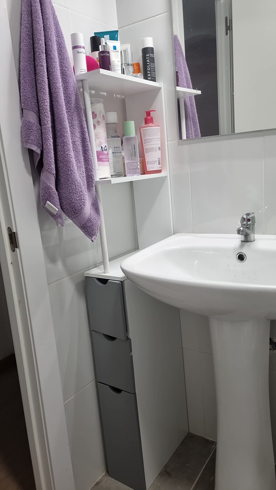 HOMCOM Bathroom Storage Cupboard White Toilet Tissue Cupboard | Aosom UK