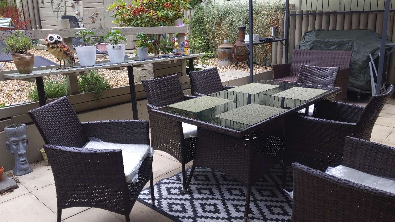 Outsunny 7 Pcs Rattan Dining SetBrown Aosom Ireland