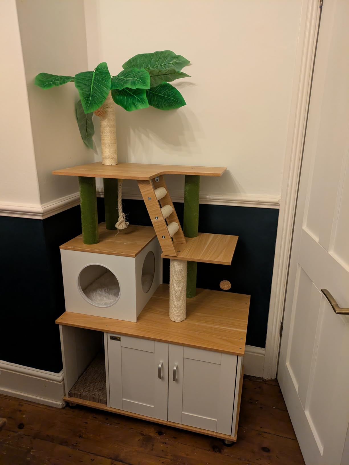 Good quality. Fine assembly. Just need a cat.