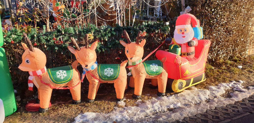 Gingy Uomo di pan di zenzero gonfiabile (H140 cm) Bastoncini di zucchero - Addobbi natalizi per la casa