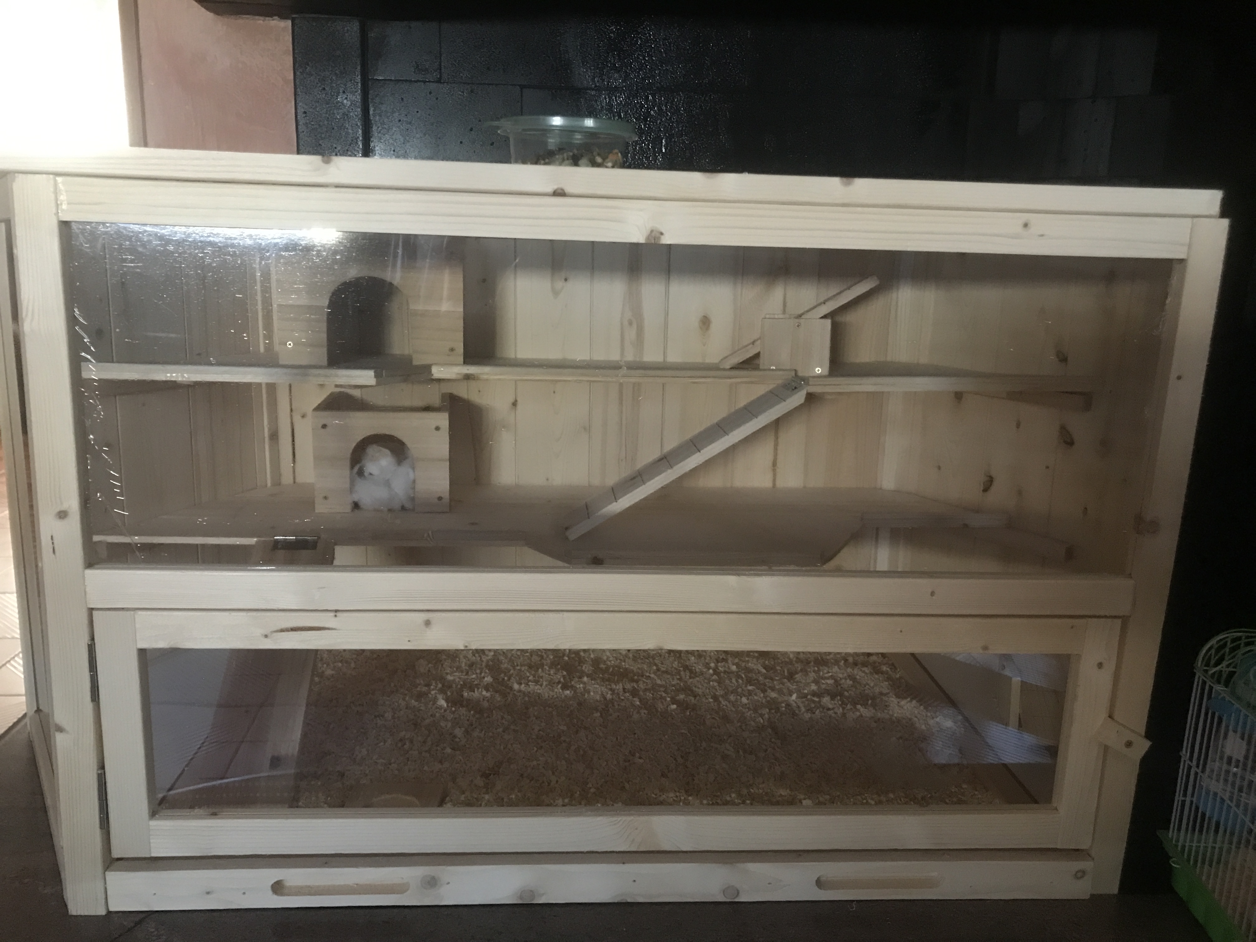 PawHut Gabbia Per Criceto In Legno A 2 Livelli, Casa Per Piccoli - Foto 10