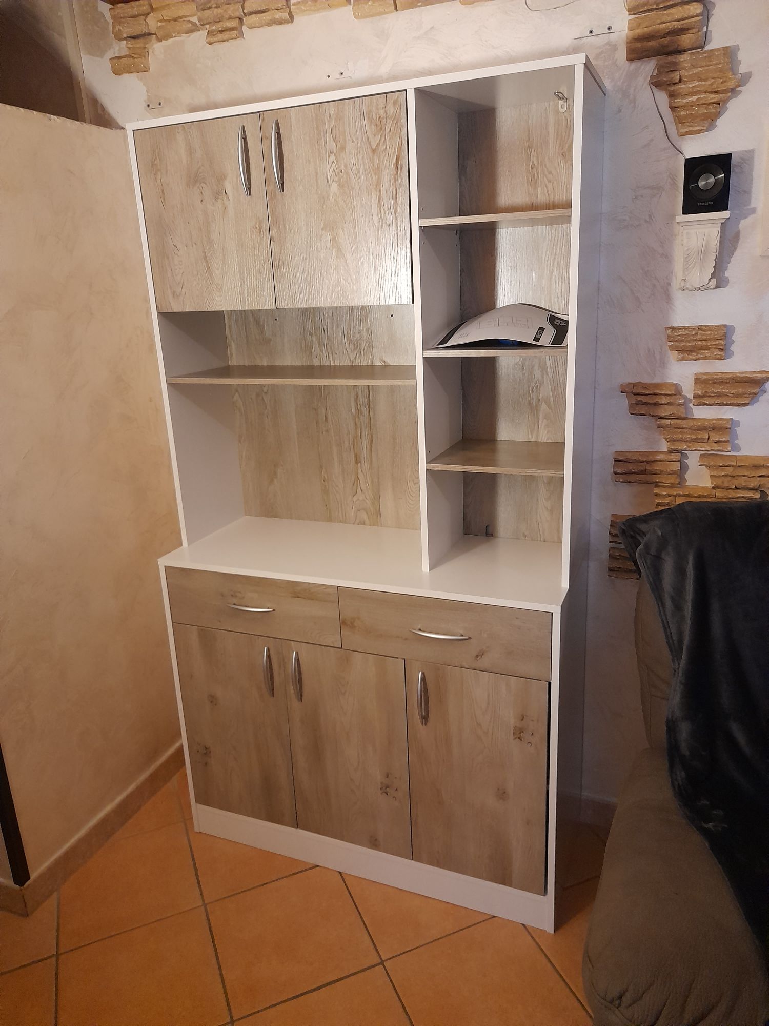 180 cm Kitchen Pantry Buffet Server with Hutch Multi Storage