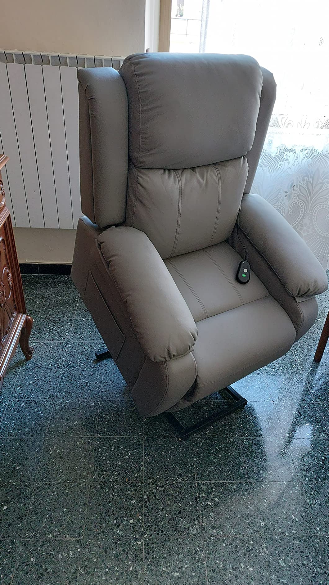 Poltrona Alzapersona Elettrica HOMCOM | Reclinabile 160°, Tessuto Blu, Telecomando, Porta 150kg - Foto 2