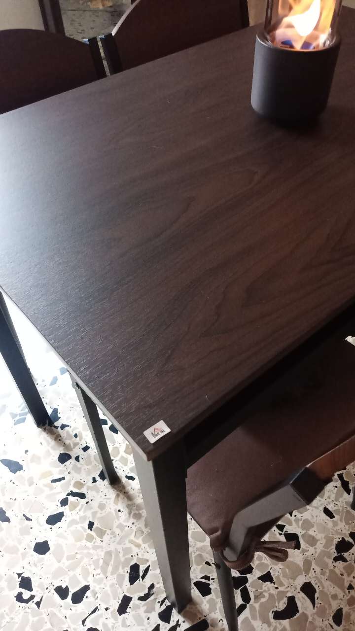 Set Tavolo E 4 Sedie HOMCOM - Tavolo Rettangolare E Sedie In MDF E Metallo - Grigio E Bianco, Salva-spazio - Foto 4