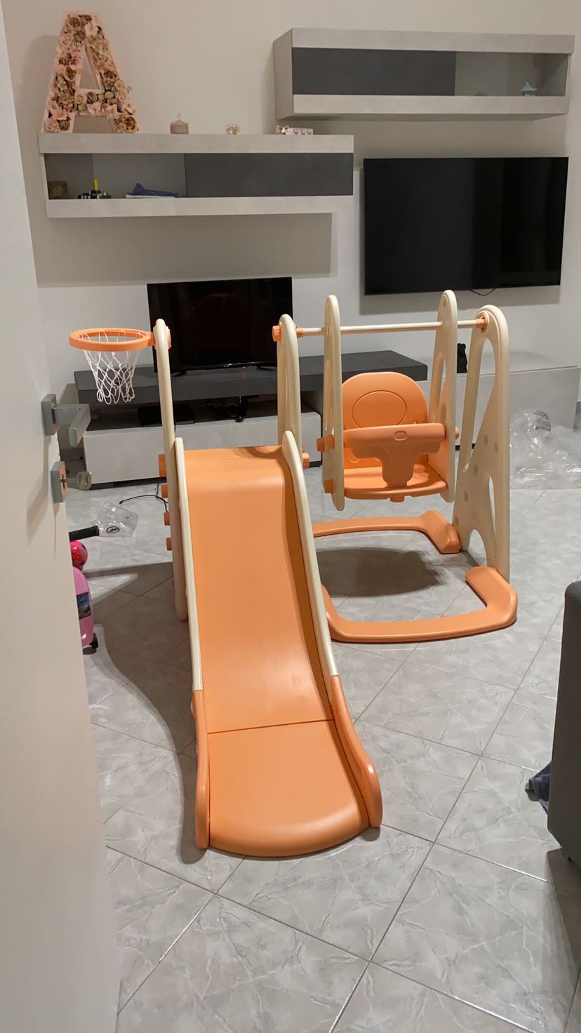 Indoor schommel 4-in-1, kinderglijbaan vanaf 1-6 jaar, voor buiten en