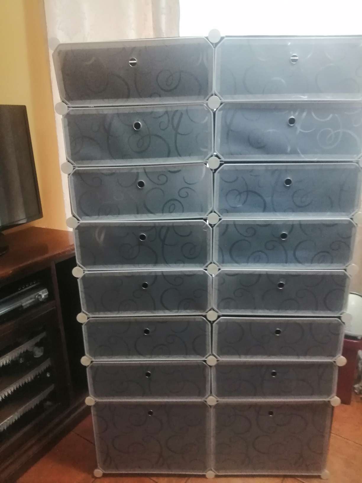 Scarpiera Modulare HOMCOM - 6 Cubi 45x35x17cm, In Plastica E Acciaio, Bianco, Salvaspazio - Foto 2