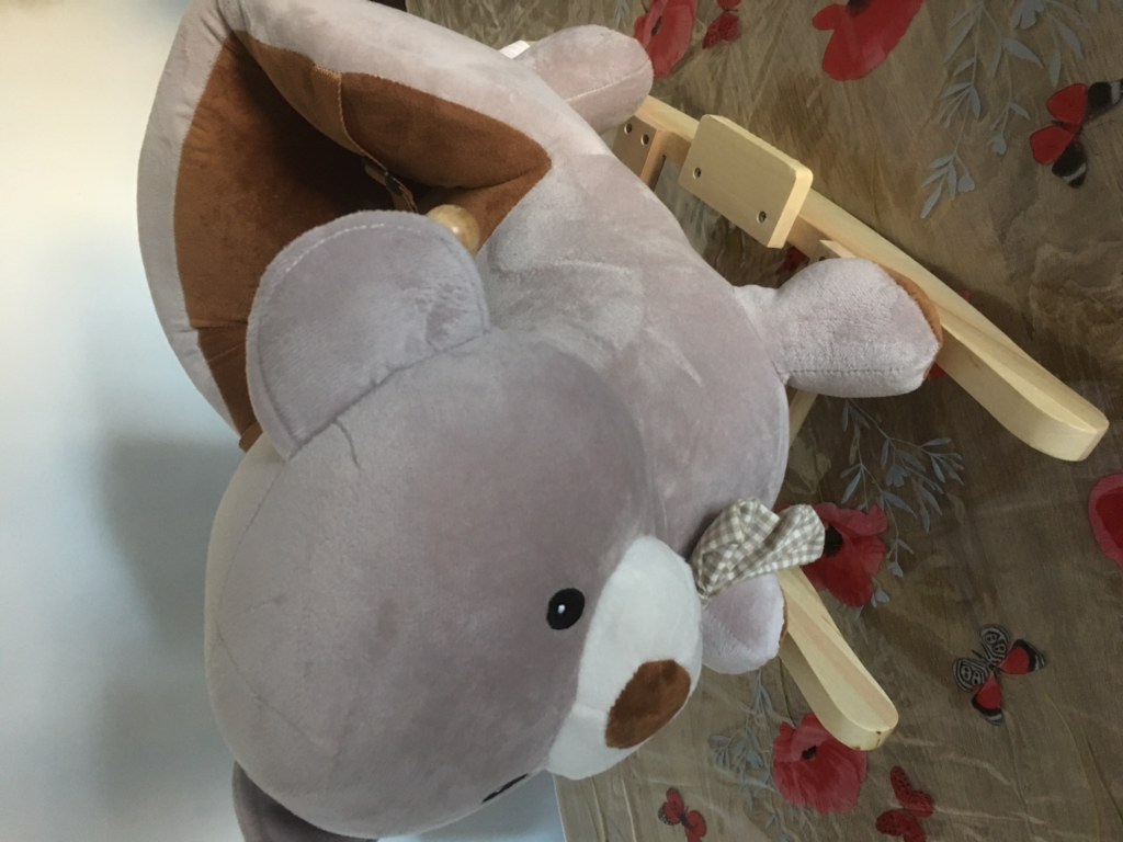 Balancín HOMCOM Para Bebés - Diseño De Oso Con Sonidos, Seguro Y Divertido