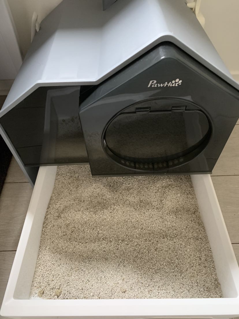 PawHut Hooded Cat Litter Tray with Scoop, Cat Litter Box with Drawer