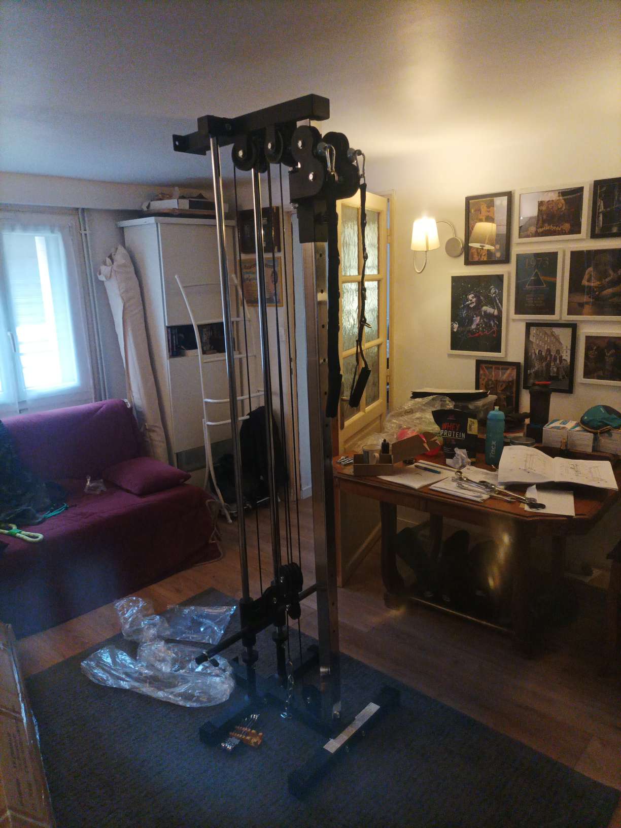 station à double poulie