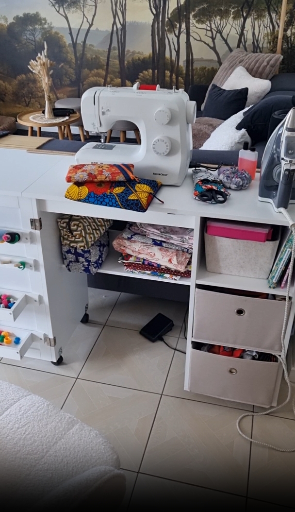 HOCO Table De Couture Pliante Euble Couture à Abattant Avec Bacs De