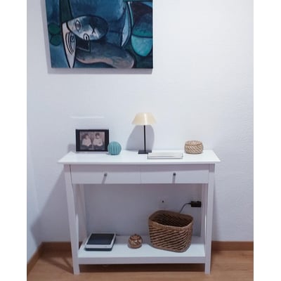 HOMCOM Mesa Auxiliar para la Entrada Con 2 Cajones y 1 Estante Inferior
