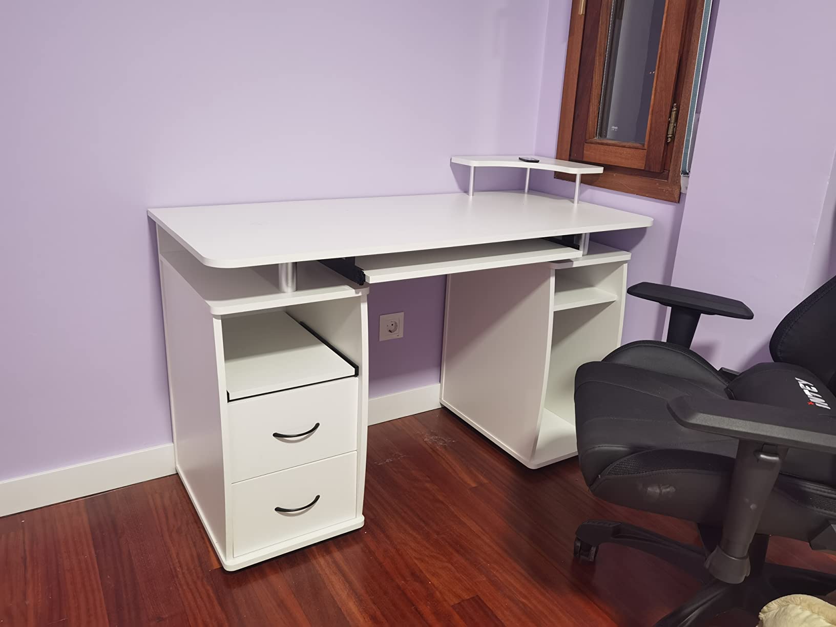 HOMCOM Mesa De Ordenador Escritorio Para Oficina Estudio Con Estantes