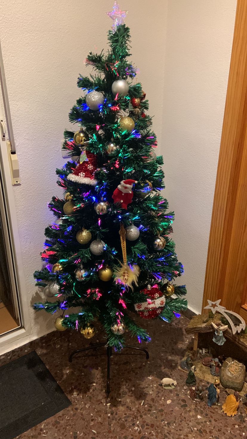 Sapin De Noël Artificiel Lumineux HOMCOM 180 Cm Forme Crayon - 150 LED Multicolores, 390 Branches, Vert