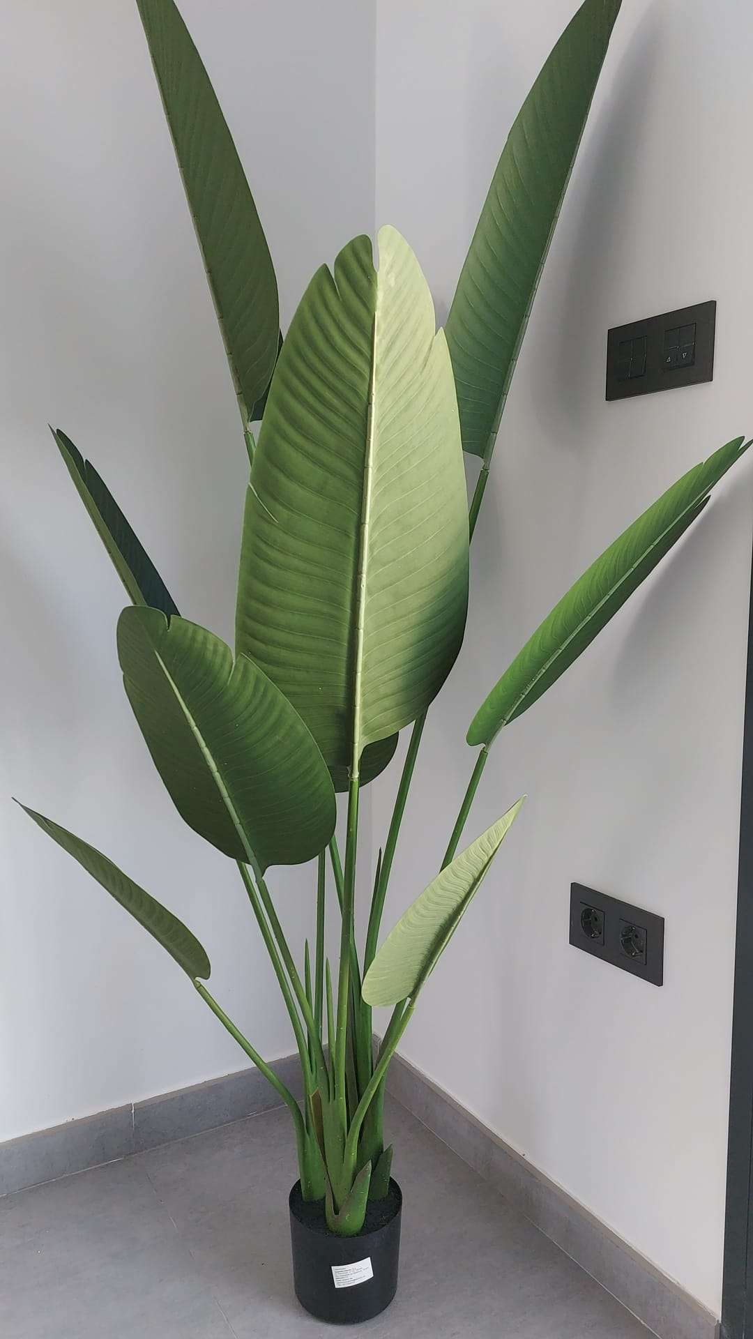 HOMCOM Planta Artificial Bananeira De 160cm Com Vaso E 10 Folhas