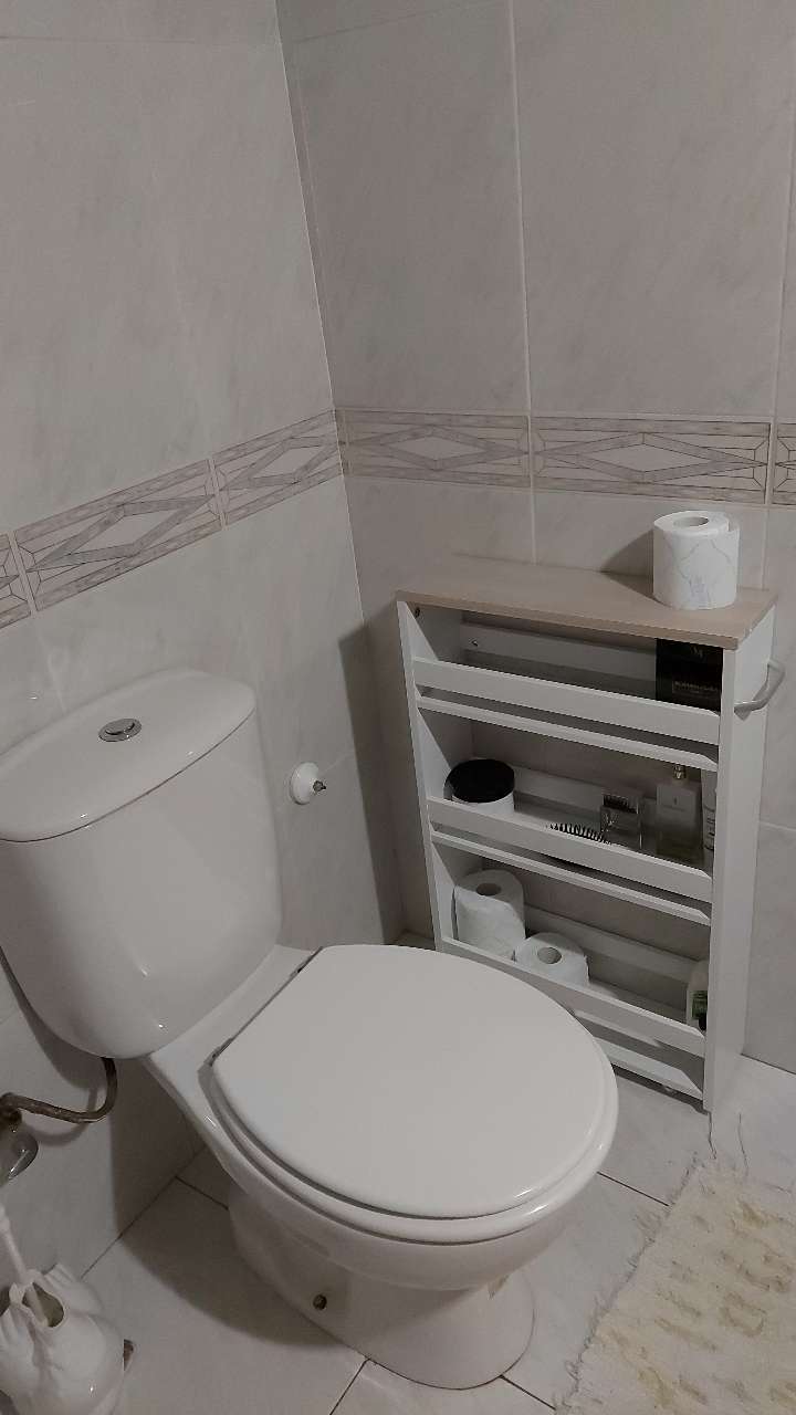 Carrello Porta TV Linea Azzurra Con Rotelle - Design Italiano Per Soggiorno, Bianco Frassinato - Foto 5