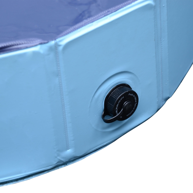 Pawhut hondenbad hondenzwembad waterbak zwembad Ø80 / 120 / 160 cm blauw/rood