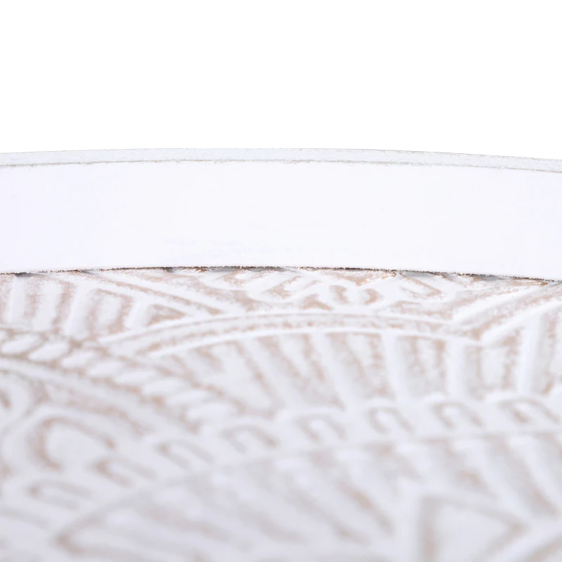 HOMCOM koffietafel bijzettafel nachtkastje met hoge rand massief hout MDF wit