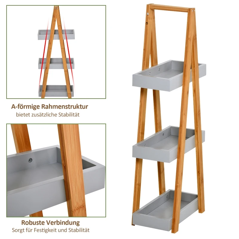 kleankin badkamerplank 3 niveaus trappen trapplank badkamer bamboe