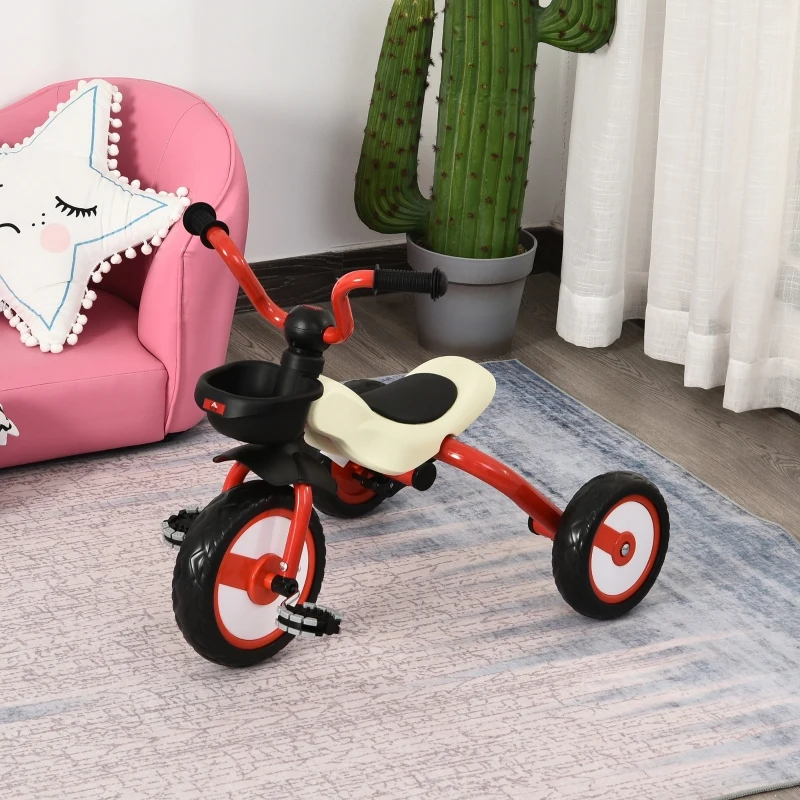 HOMCOM kinderdriewieler driewieler kinderfiets kindervoertuig fiets inklapbaar baby rood