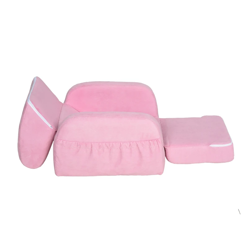 HOMCOM 2-in-1 kinderstoel mini-stoel Kinderbank voor 3-6 jaar 51 x 45 x 38 cm roze