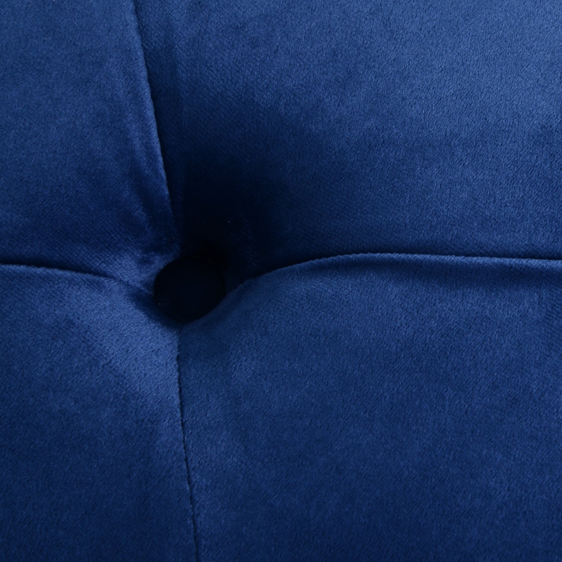 Zitbank schoenbank zitkist bedbank 2-in-1 verhoogde poten fluweel donkerblauw