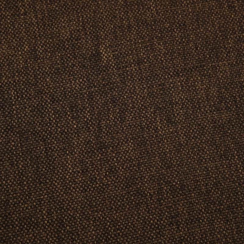 HOMCOM relaxstoel met poef, stoel met armsteunen linnen bekleding houten frame bruin